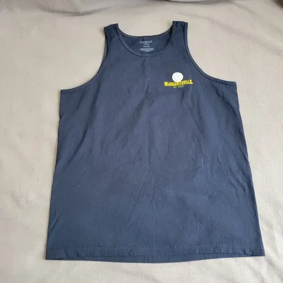 MAGARITAVILLE Shirt Tank Mens Size XL Navy Parrot Tropical Beer Cotton - Picture 2 of 8